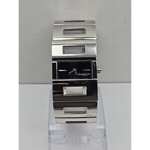 Kenneth Cole New York Bracelet Rectangle Quartz Cutouts Watch Womens New Battery